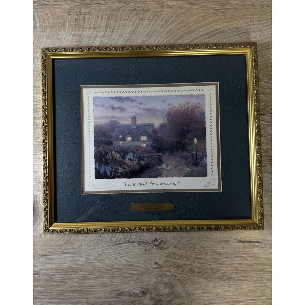 Thomas Kinkade "Come Inside for a Warm-up" Collection Framed Authentic 12.5x14.5